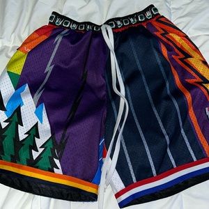 Trillest multi team inspired hoop shorts
